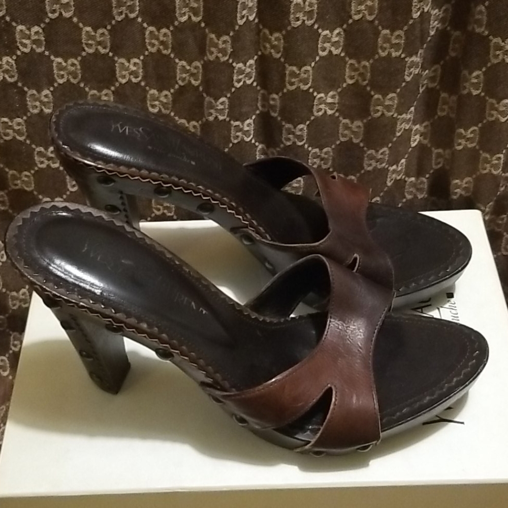 YSL mules heels in box fits size 9  or 40